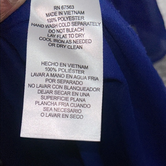 SLNY Cobalt Cold-Shoulder V-Neck High-Low Dress Ptp 19” GUC - Picture 9 of 9